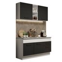 Ver imagem 3 de Armário de Cozinha Compacta 150cm Branco/Preto Agata Madesa 01