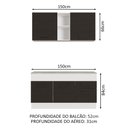 Ver imagem 4 de Armário de Cozinha Compacta 150cm Branco/Preto Agata Madesa 01