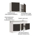 Ver imagem 5 de Armário de Cozinha Compacta 150cm Branco/Preto Agata Madesa 01