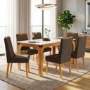 Ver imagem 2 de Mesa Sala de Jantar 1,60m Tampo em Vidro Cedro-off White
