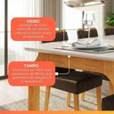 Ver imagem 5 de Mesa Sala de Jantar 1,60m Tampo em Vidro Cedro-off White