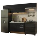 Ver imagem 2 de Armário de Cozinha Completa 280 Cm Rustic/preto Lux Madesa 02