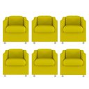 Ver imagem 1 de Kit 6 Poltronas Decorativa Bia Suede Amarelo - Twdecora