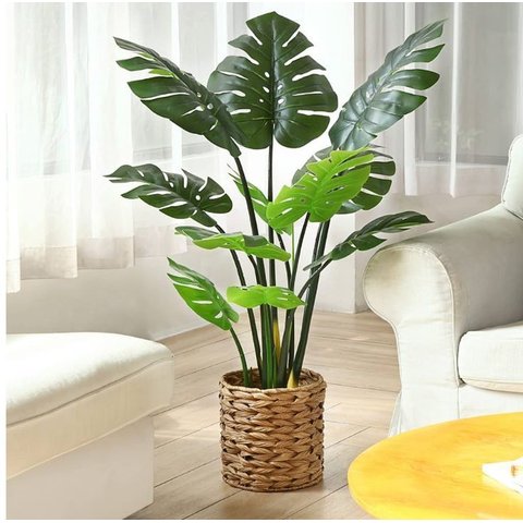 Planta Artificial Costela de Adão Toque Real com 1.20m, Planta Decorativa para Casa.