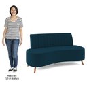 Ver imagem 5 de Sofá 2 Lugares para Sala Living 135cm Pés Palito Tamar K04 Veludo Azul - Mpozenato
