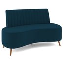 Ver imagem 1 de Sofá 2 Lugares para Sala Living 135cm Pés Palito Tamar K04 Veludo Azul - Mpozenato