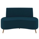 Ver mais imagens de Sofá 2 Lugares para Sala Living 135cm Pés Palito Tamar K04 Veludo Azul - Mpozenato