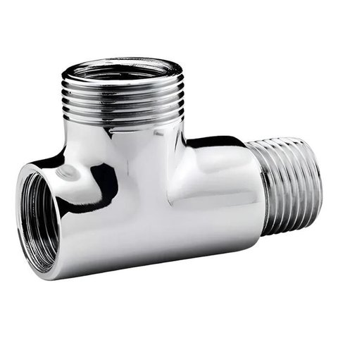 Adaptador Conexão T Caixa Acoplada e Ducha Higiênica - Prata