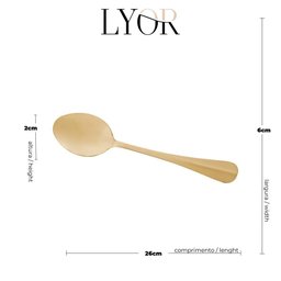 Colher para Servir de Aço Inox Positano Dourada 26cm- Lyor - 5