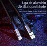 Cabo USB Tipo C Baseus 3 Metros Charge Turbo 3A com LED - Preto - 5