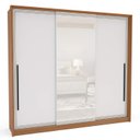 Ver imagem 4 de Guarda Roupa Casal 220cm 3 Portas de Correr com Espelho 240854 Valência Politorno Móveis