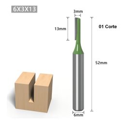 Fresa para Tupia 3mm Haste 6mm Marcenaria Madeira Mdf - 2