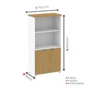 Ver imagem 4 de Armário Misto para Escritório com Nicho e Portas com Chave 159,6cm P25 Pandin Branco/Samba