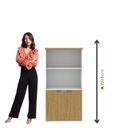 Ver imagem 6 de Armário Misto para Escritório com Nicho e Portas com Chave 159,6cm P25 Pandin Branco/Samba