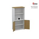 Ver mais imagens de Armário Misto para Escritório com Nicho e Portas com Chave 159,6cm P25 Pandin Branco/Samba
