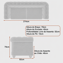 Ver imagem 4 de Sofá Living 4 Lugares 274cm Apso Bouclé Off White - Sallar Home