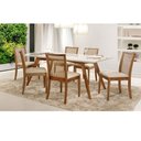 Ver imagem 3 de Mesa de Jantar Honey com Vidro Mmj-as As-castanho Claro/branco Laca 1,80m