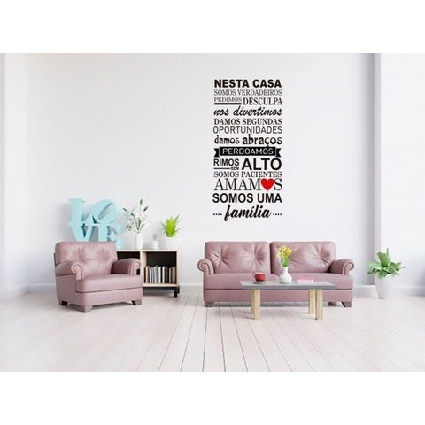 Adesivo Decorativo Parede Frase Nesta Casa Somos Verdadeiros