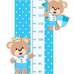 Adesivo Decorativo Infantil Régua Crescimento - Ursinho Azul - 3