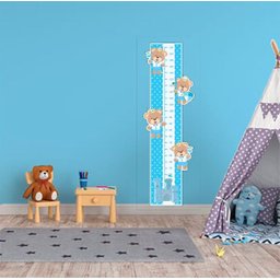 Adesivo Decorativo Infantil Régua Crescimento - Ursinho Azul - 2