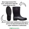 Bota Galocha Limpeza Açougue Alimentos Cozinha Preta - Proteloja EPI`s - Preto - 45 - 2