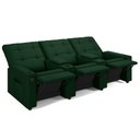 Ver imagem 5 de Poltrona do Papai Reclinável Mallie 3 Lugares Baú Usb Fh9 Veludo Verde - Mpozenato