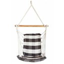 Ver imagem 1 de Cadeira de Balanço Suspensa Rede de Teto Varias Cores: Marrom com Cru Xadrez