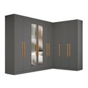 Ver imagem 2 de Guarda-Roupa Modulado de Canto com Puxadores MDF e Espelho Paris Cinza/Onix