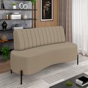 Ver imagem 1 de Sofá Living Decorativo 2 Lugares 1,35m Katara Pés de Ferro Bouclê Bege G33 - Gran Belo