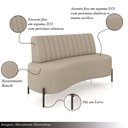 Ver imagem 3 de Sofá Living Decorativo 2 Lugares 1,35m Katara Pés de Ferro Bouclê Bege G33 - Gran Belo