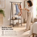 Ver imagem 7 de Cabideiro Triangular com Prateleiras Roupas Sapatos Rodinhas Forte Milemon