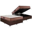 Ver imagem 1 de Cama Box Baú Queen: Colchão Espuma Herval D28 Besmont Double Face + Base CRC Courano Brown(158x198