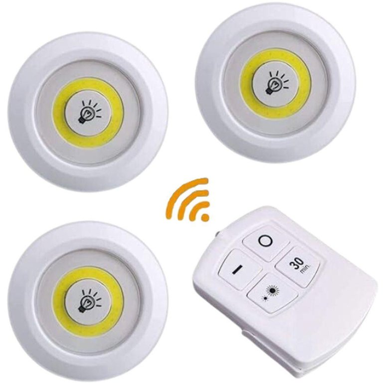 Kit 3 Lâmpadas Luminária Led Controle sem Fio