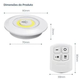 Kit 3 Lâmpadas Luminária Led Controle sem Fio - 5