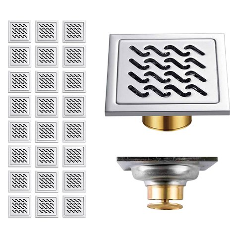 Ralo Inox 10x10 Banheiro Anti Odor Kit 24 Uni Anti Inseto Cozinha Resistente Lavanderia Higienico Qu