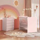 Ver imagem 1 de Quarto Infantil Completo Estrela 4 Gavetas Rosa - Pnr Móveis