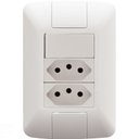 Ver imagem 1 de Conjunto 4x2 com 1 Interruptor Simples 6 A 250 V e 2 Tomadas 2P+T 20 A 250 V Tramontina Aria Branco