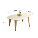 Ver imagem 2 de Mesa de Jantar Orgânica 180cm 100% Mdf Dalla Costa Casa Lar Cor:off White com Freijó