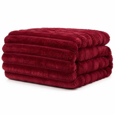 Boston Cobertor Canelado Alta Gramatura 400g Premium 1,80 x 2,20 Cereja