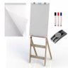 Cavalete Porta Bloco Flip Chart MDF Com Quadro Branco FIT STALO 9425 + Bloco Flip 50 Folhas + 3 Marc - 1