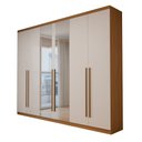 Ver imagem 3 de Guarda-Roupa Casal Magnus 6 Portas 3 Gavetas com Espelho Cinamomo/Off White - Panorama Móveis