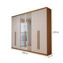 Ver imagem 4 de Guarda-Roupa Casal Magnus 6 Portas 3 Gavetas com Espelho Cinamomo/Off White - Panorama Móveis