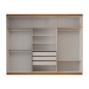 Ver imagem 7 de Guarda-Roupa Casal Magnus 6 Portas 3 Gavetas com Espelho Cinamomo/Off White - Panorama Móveis