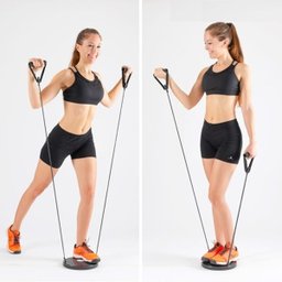 DISCO DE EQUILIBRIO COM ELASTICO CORDA ACADEMIA EM CASA RODA EXERCICIO TWIST DE TORÇÃO PILATES YOGA  - 5