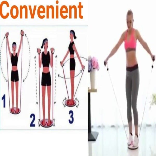 DISCO DE EQUILIBRIO COM ELASTICO CORDA ACADEMIA EM CASA RODA EXERCICIO TWIST DE TORÇÃO PILATES YOGA  - 2