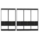 Ver imagem 3 de Guarda-Roupas Closet Modulado Alasca 300cm 5 Peças com 10 Gavetas e Cabideiros Preto Touch Carraro