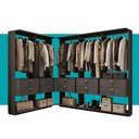 Ver imagem 5 de Guarda-Roupas Closet Modulado Alasca 300cm 5 Peças com 10 Gavetas e Cabideiros Preto Touch Carraro