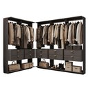 Ver imagem 2 de Guarda-Roupas Closet Modulado Alasca 300cm 5 Peças com 10 Gavetas e Cabideiros Preto Touch Carraro