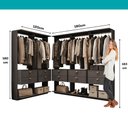 Ver imagem 7 de Guarda-Roupas Closet Modulado Alasca 300cm 5 Peças com 10 Gavetas e Cabideiros Preto Touch Carraro