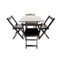 Ver imagem 1 de Conjunto Mesa Dobrável 70x70 com 4 Cadeiras Preta